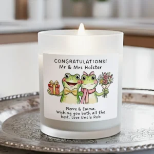Personalized Candle for Wedding Gift with Cute Frogs